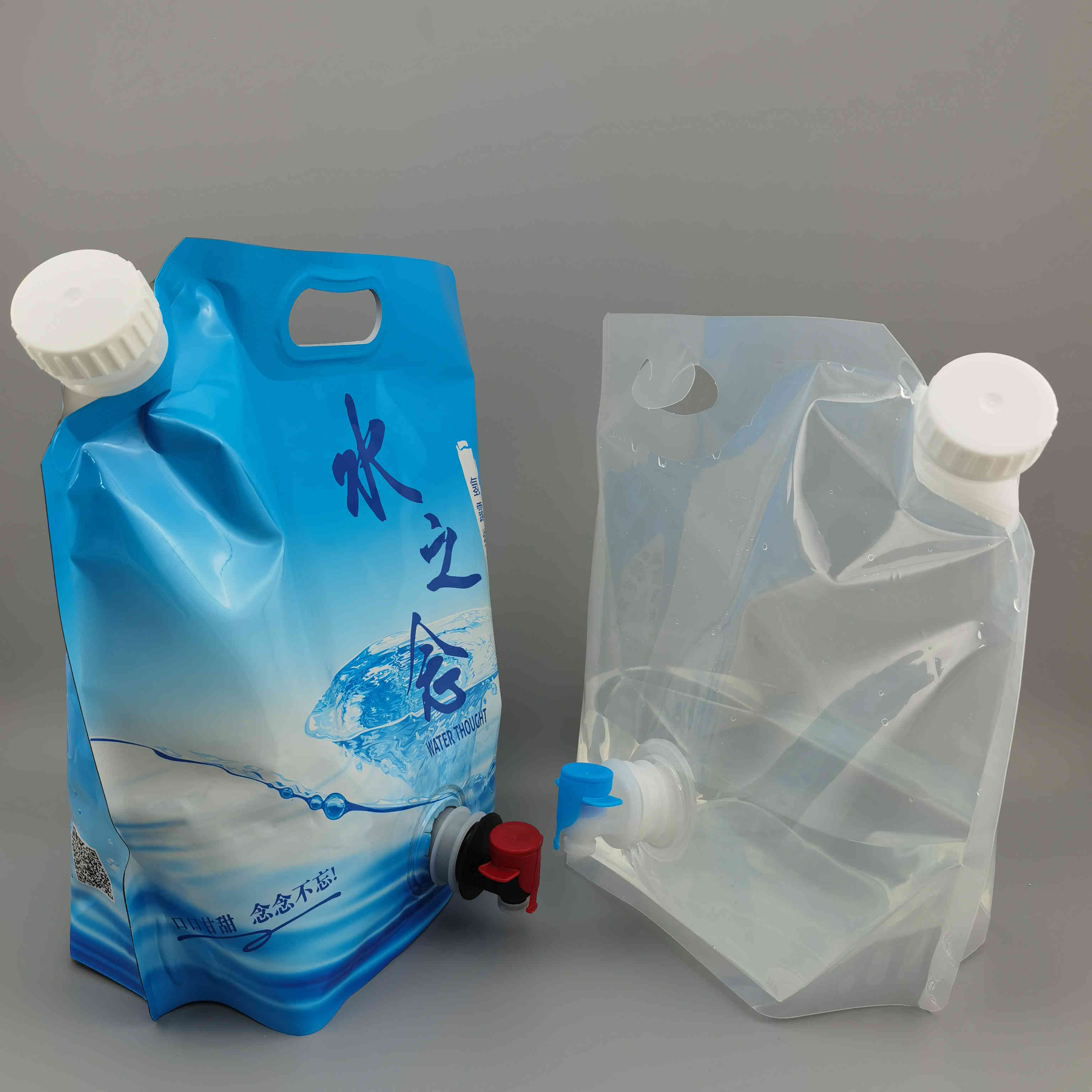 廠(chǎng)家定制雙吸嘴自立袋 大容量液體包裝袋 上下出口便攜手提水袋