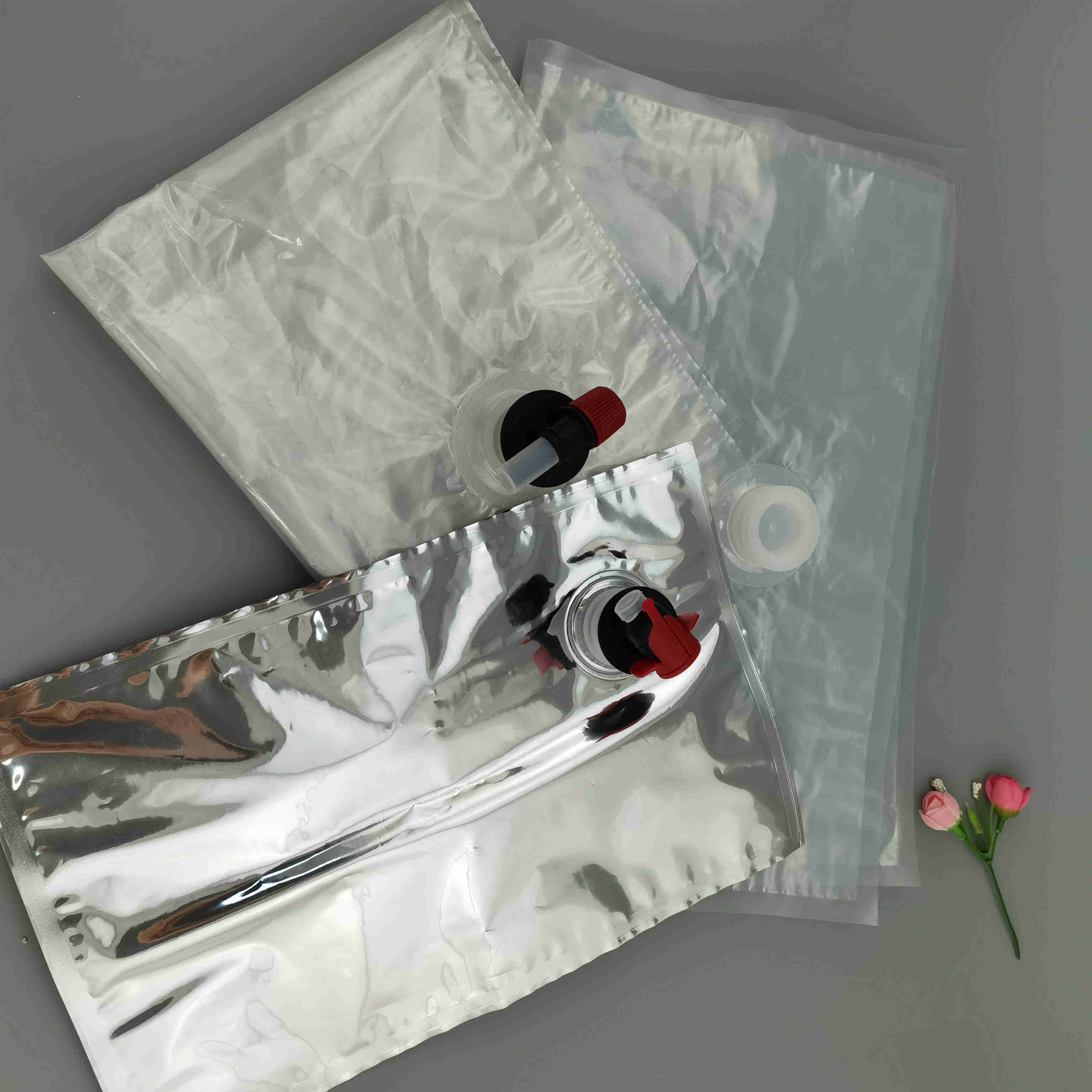 定做1-20L蝴蝶閥鍍鋁紅酒BIB盒中袋果汁飲料消毒水袋