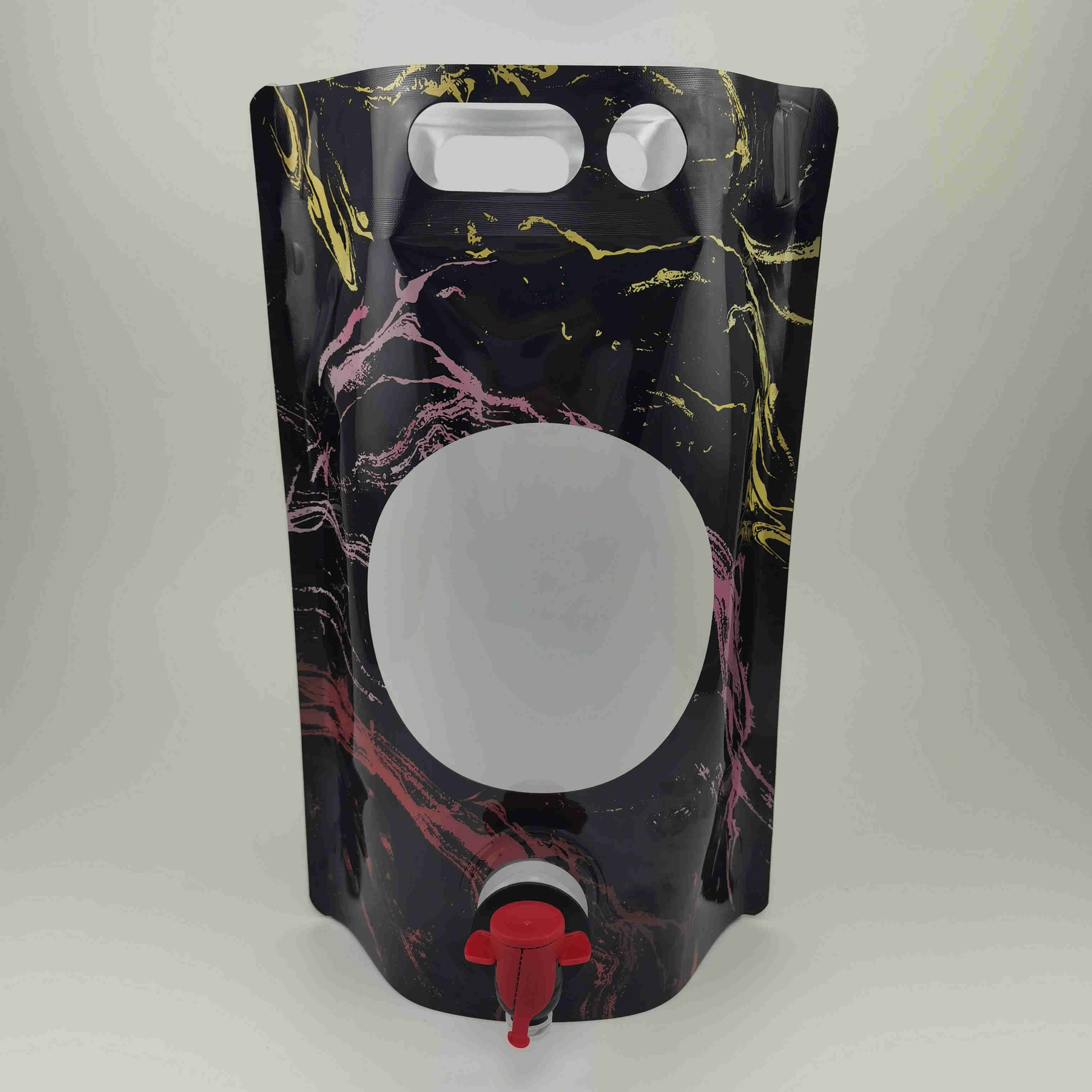 訂制印刷蝶閥鋁箔自立袋紅酒白酒BIB盒中袋 紅酒雙插底自立吸嘴袋