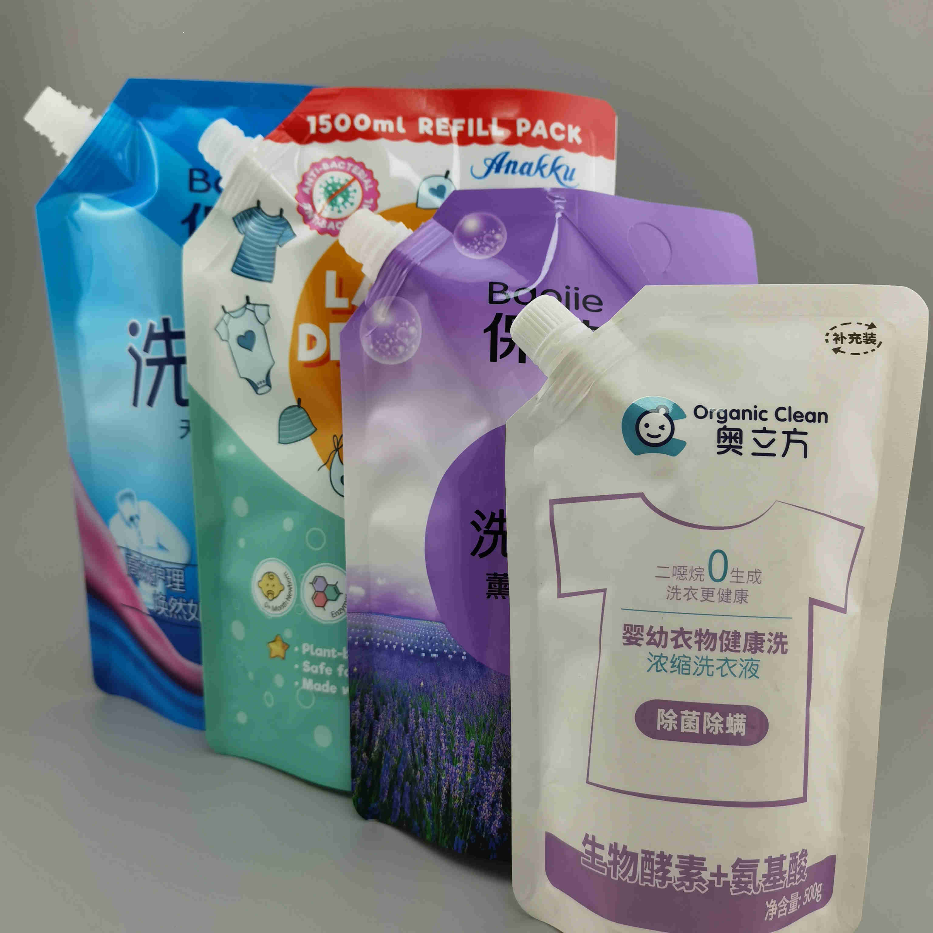 廠(chǎng)家生產(chǎn)1-1000ML洗衣液包裝袋 洗衣液袋子自立吸嘴袋 彩印