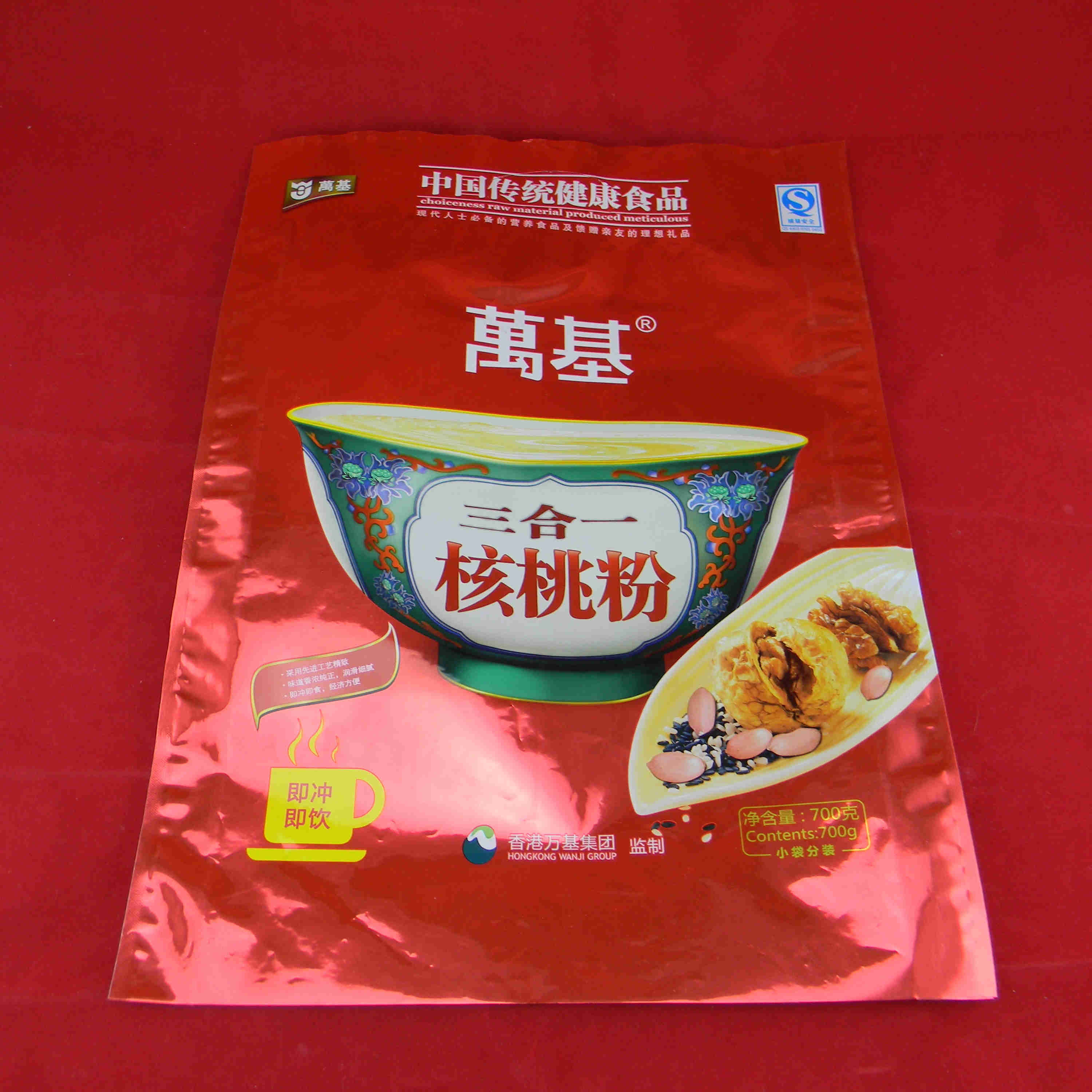三邊封鋁箔包裝袋食品類(lèi)核桃粉五谷雜糧藕粉密封包裝袋廠(chǎng)家定制